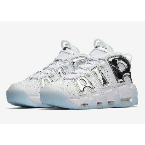 【送料無料◎クーポン対象】nike ナイキ 【ウィメンズ/レディースサイズ（22.0-28.0cm）】 NIKE AIR MORE UPTEMPO Chrome （White/Chrome/Blue Tint） クローム モアテン アップテンポ スニーカー 靴 シューズ ストリートファッション 【楽ギフ_包装選択】