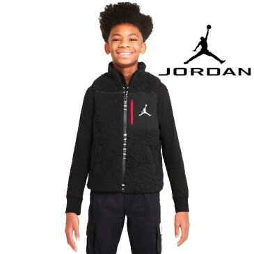 【送料無料+割引クーポン配布中】 nike ナイキ Jordan 【大人もOK!】 ジョーダン Jordan Jumpman 防寒モコモコフリースベストジャケット（Black） アウター 男の子用 ユース メンズ兼用可 子供用