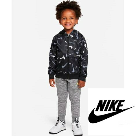 【送料無料+最大6％割引クーポン】 nike ナイキ 男の子用Therma-FIT Swooshfetti Paradeパーカー上下2点セット（Carbon Heather） セットアップ 子供用セットアップ ベビー・キッズ服