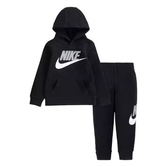 【送料無料+最大6％割引クーポン】 nike ナイキ 男の子用HBR Club ジャージ 上下2点セット（Black） 子供用スウェットパンツ パーカー セットアップ 出産祝い プレゼント