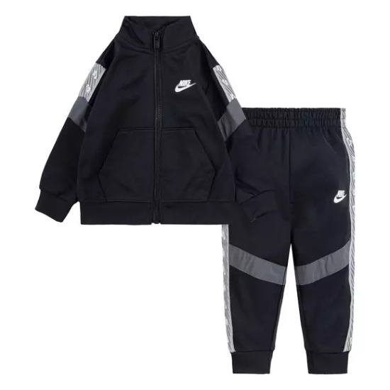 【送料無料+最大6％割引クーポン】 nike ナイキ 男の子用Sportswear Elevated Trims Tricot ジャージ 上下2点セット（Black） 子供用スウェットパンツ セットアップ 出産祝い プレゼント