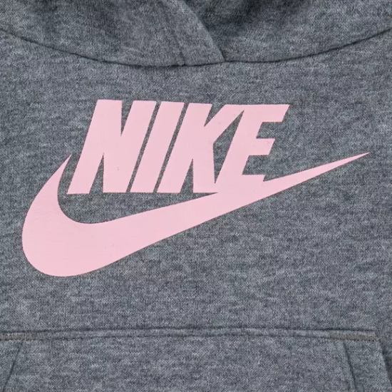 【送料無料+最大6％割引クーポン】 nike ナイキ 女の子用HBR Club ジャージ 上下2点セット（Carbon Heather） 子供用スウェットパンツ パーカー セットアップ 出産祝い プレゼント