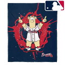【送料無料】【特大サイズ152x127cm】 MLB公式 メジャーリーグ ブランケット ひざ掛け毛布 インテリア 模様替え 応援タオル アトランタ・ブレーブス ...