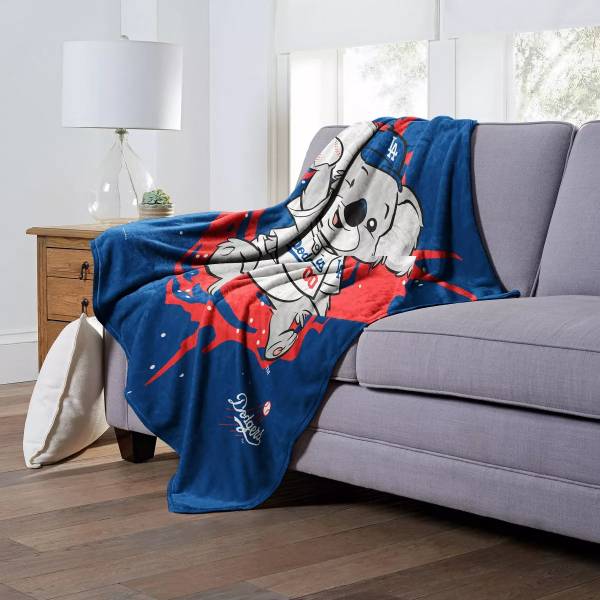 【送料無料】【特大サイズ152x127cm】 MLB公式 メジャーリーグ ブランケット ひざ掛け毛布 インテリア 模様替え 応援タオル ロサンゼルス・ドジャース 大谷翔平 山本由伸 LA Dodgers Mascot Throw Blanket 3
