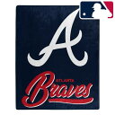 【送料無料】【特大サイズ152x127cm】 MLB公式 メジャーリーグ ブランケット ひざ掛け毛布 インテリア 模様替え 応援タオル アトランタ・ブレーブス ...