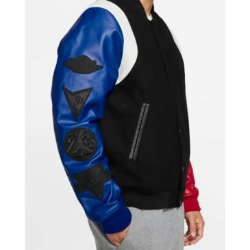 nike ナイキ ジョーダン 【メンズサイズ】 Jordan Sport DNA Varsity ジャケット(Black/Rush Blue/University Red/White) ジャンパー アウター 【ラクーポンで送料無料】