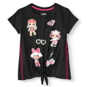  L.O.L. Surprise! L.O.L. サプライズ! 4-16歳用 女の子用ブラックタイフロント Tシャツ トップス LOLサプライズ エルオーエルサプライズ クリスマスギフト 誕生プレゼント