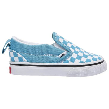 【送料無料+割引クーポン配布中】 Vans バンズ 【ベビー・キッ（10.5-16.0cm）】 Vans Slip On V Checkerboard Skate Shoe（Delphinium） スニーカー 子供靴 出産祝い