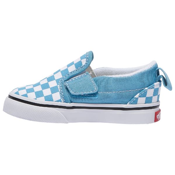 【送料無料+割引クーポン配布中】 Vans バンズ 【ベビー・キッ（10.5-16.0cm）】 Vans Slip On V Checkerboard Skate Shoe（Delphinium） スニーカー 子供靴 出産祝い