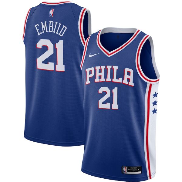 【送料無料+最大6％割引クーポン】nike ナイキ 【メンズサイズ】 NBA Swingman Jersey （Philadelphia 76ers/Joel Embiid/Blue） スウィングマンジャージ ユニフォーム ジョエル・エンビード