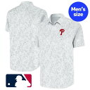 【送料無料】 MLB公式 メジャーリーグオフィシャル Antigua アンティグア メンズ ポロシャツ 襟付きシャツ アロハシャツ 半袖トップス フィラデルフィ...