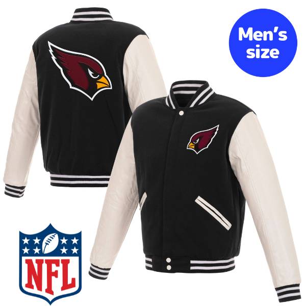 Rakuten - 【送料無料】 NFL公式 メンズ アウター スタジャン バーシティジャケット アメフト アリゾナ・カージナルス カーディナルス Arizona Cardinals Faux Leather Sleeves Varsity Jacket