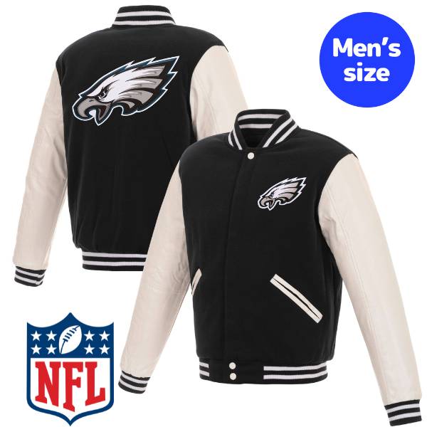 【送料無料】 NFL公式 メンズ アウター スタジャン バーシティジャケット アメフト フィラデルフィア・イーグルス Philadelphia Eagles Reversible Faux Leather Sleeves Varsity Jacket