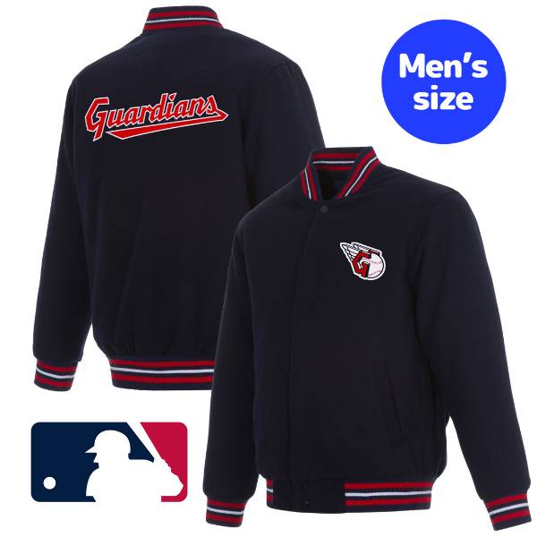 运动夹克 - 【送料無料】 MLB公式 JH Design メジャーリーグオフィシャル メンズ アウター スタジャン リバーシブルジャケット バーシティジャケット ジャンパー クリーブランド・ガーディアンズ Guardians Reversible Wool Jacket