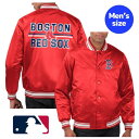 【送料無料】 MLB公式 正規品 メジャーリーグオフィシャル メンズ スタジャン バーシティジャケット アウター スターター Starter ボストン・レッドソックス 吉田正尚 Boston Red Sox Printed Team Logo Satin Varsity Full-Snap Jacket