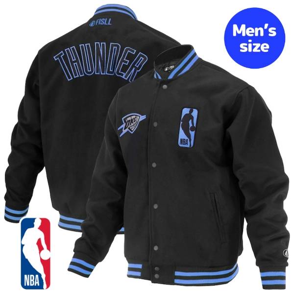 【送料無料】 NBA公式 オフィシャル ユニセックス メンズ レディース スタジャン バーシティジャケット アウター FISLL フィスル オクラホマシティ・サンダー SGA シェイ Oklahoma City Thunder FISLL Unisex Logoman Shadow Collection Full-Snap Varsity Jacket