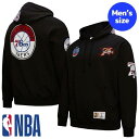【送料無料】 NBA公式 オフィシャルアイテム メンズ パーカー トレーナー 長袖トップス Mitchell & Ness ミッチェルアンドネス フィラデルフィア・セブンティシクサーズ Philadelphia 76ers Mitchell & Ness Hardwood Classics Blackout Collection Pullover Hoodie