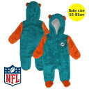【送料無料】 NFL公式 Outerstuff アウタースタッフ ベビー用モコモコフリースフード付き防寒カバーオール 子供用アウタージャケット マイアミ・ドルフィンズ Miami Dolphins Stay Napping Fleece Bunting Full-Zip Sleeper