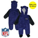 【送料無料】 NFL公式 Outerstuff アウタースタッフ ベビー用モコモコフリースフード付き防寒カバーオール 子供用アウタージャケット ボルティモア・レイブンズ Baltimore Ravens Stay Napping Fleece Bunting Full-Zip Sleeper