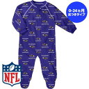 【送料無料】【0-4歳用サイズ】 NFL公式 ベビー・キッズサイズ カバーオール ロンパース 出産祝い Outerstuff アウタースタッフ ボルティモア・レイブンズ Baltimore Ravens Allover Print Raglan Full-Zip Sleeper