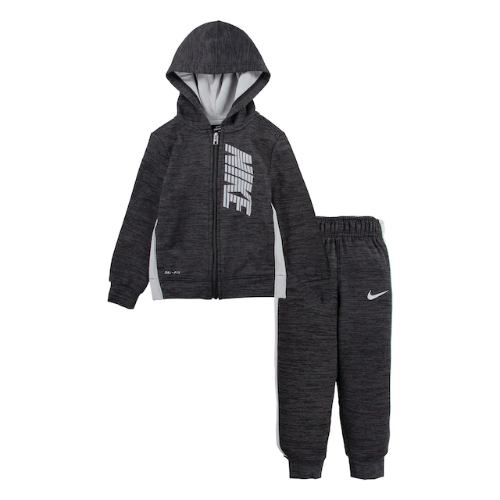 【ニコニコ割引対象】【送料無料】 nike ナイキ 男の子用Therma-FIT フリースパーカー上下2点セット（Grey Heather） セットアップ ジョガーパンツ