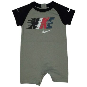 【送料無料+最大500円OFFクーポン】NIKE ナイキ 男の子用男の子用Dri-Fitトリカラー半袖ロンパース(Dark Heather Grey) カバーオール ジャンプスーツ 出産祝い 【楽ギフ_包装選択】