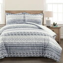 【送料無料】 日本未入荷ブランド Lush Decor ラッシュ・デコール Hygge Geo 掛け布団カバーセット(Navy & White) 布団カバー ふ...