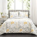 y+N[|z {׃uh Lush Decor bVEfR[ Yellow Aprile Floral Leaf o[VuxbhJo[ZbgiYellow & Grayj xbhXvbh