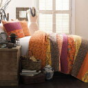 【送料無料】 日本未入荷ブランド Lush Decor ラッシュ・デコール Royal Empire リバーシブルベッドカバーセット(Tangerine) ベッ...
