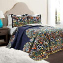 【送料無料】 日本未入荷ブランド Lush Decor ラッシュ・デコール Clara リバーシブルベッドカバーセット(Navy) ベッドスプレッド ベットカバ...