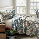 【送料無料】 日本未入荷ブランド Lush Decor ラッシュ・デコール Sydney Floral Leaf リバーシブルベッドカバーセット(Green &...