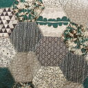 【送料無料+割引クーポン】 日本未入荷ブランド Lush Decor ラッシュ・デコール Briley Hexagon Patchwork Neutral リバーシブルベッドカバーセット（Turquoise） ベッドスプレッド 3