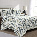 【送料無料】 日本未入荷ブランド Lush Decor ラッシュ・デコール Devonia Allover リバーシブルベッドカバーセット(White & Gr...