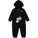 【ニコニコ割引対象】【送料無料】 nike ナイキ 男の子用大きなロゴが可愛いフード付きカバーオール（Black） ロンパース ジャンプスーツ パーカー 出産祝い 【楽ギフ_包装選択】