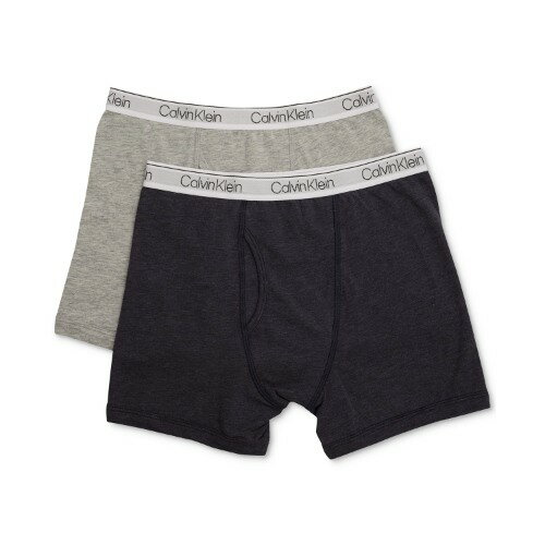 カルバンクライン ボクサーパンツ メンズ 【ニコニコ割引対象】【送料無料】 Calvin Klein カルバンクライン 4-18歳用サイズ 男の子用ネイビーブルーxグレーCKロゴウエストボクサーパンツ2枚セット 下着 boy underwear 【楽ギフ_包装選択 】