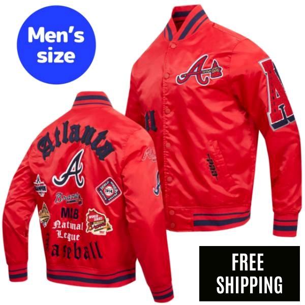 Rakuten - 【送料無料】 Pro Standard プロスタンダード MLB メンズ アウタージャケット サテンジャケット スタジャン アトランタ・ブレーブス ATLANTA BRAVES OLD ENGLISH SATIN JACKET