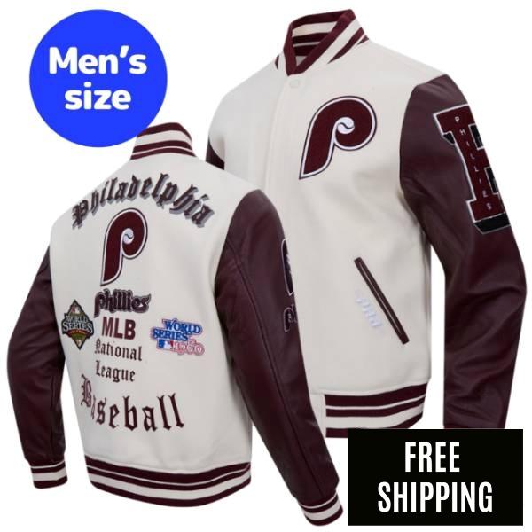 Rakuten - 【送料無料】 Pro Standard プロスタンダード MLB メンズ アウター バーシティジャケット スタジャン フィラデルフィア・フィリーズ PHILADELPHIA PHILLIES RETRO OLD ENGLISH VARSITY JACKET