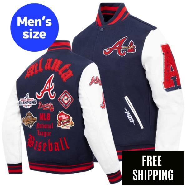 Rakuten - 【送料無料】 Pro Standard プロスタンダード MLB メンズ アウター バーシティジャケット スタジャン アトランタ・ブレーブス ATLANTA BRAVES OLD ENGLISH VARSITY JACKET