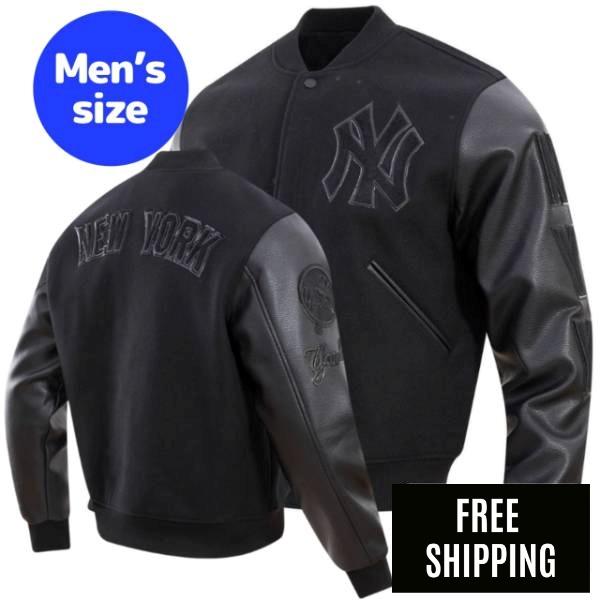 【送料無料】 Pro Standard プロスタンダード MLB メンズ アウター バーシティジャケット スタジャン ニューヨーク・ヤンキース NEW YORK YANKEES TRIPLE BLACK VARSITY JACKET