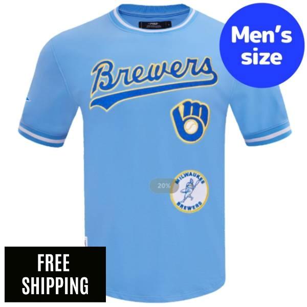 Rakuten - 【送料無料】 Pro Standard プロスタンダード MLB メジャーリーグ メンズ Tシャツ 半袖トップス ミルウォーキー・ブリュワーズ MILWAUKEE BREWERS RETRO CLASSIC TOP T-SHIRT