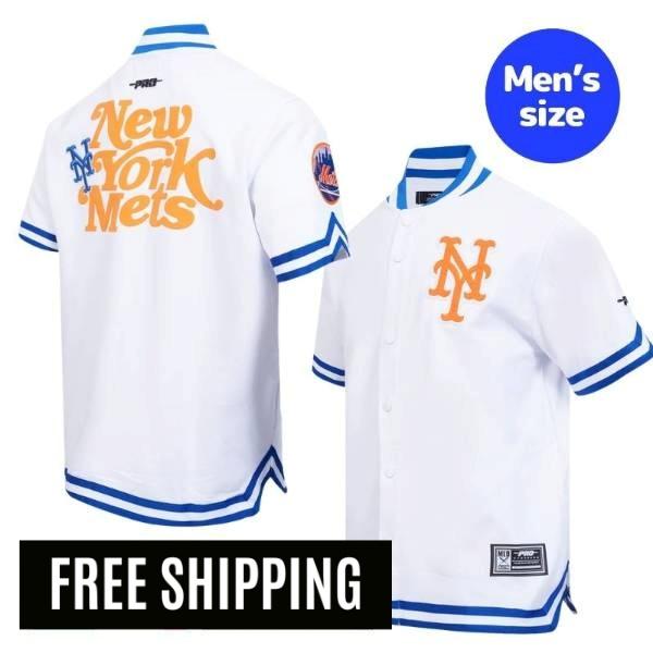 Rakuten - 【送料無料】 MLB メジャーリーグ メンズ ウォームアップジャケット 半袖トップス プロスタンダード Pro Standard 千賀滉大 ニューヨーク・メッツ NEW YORK METS SOUVENIR WARM UP JACKET