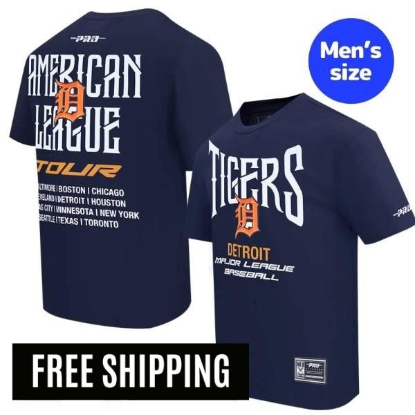 Rakuten - 【送料無料】 MLB メジャーリーグ メンズ Tシャツ 半袖トップス プロスタンダード Pro Standard デトロイト・タイガース DETROIT TIGERS CITY TOUR 2.0 COTTON JERSEY DROP SHOULDER TOP