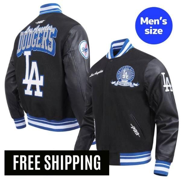 Rakuten - 【送料無料】 MLB 正規品 メンズ スタジャン アウター ジャケット プロスタンダード Pro Standard 大谷翔平 山本由伸 佐々木朗希 ロサンゼルス・ドジャース LOS ANGELES DODGERS TEAM BADGE MEN'S RIB WOOL VARSITY JACKET
