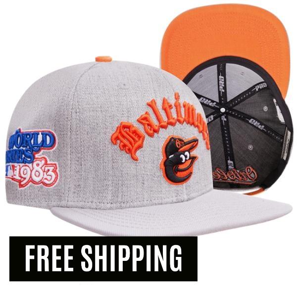 【送料無料】 MLB 正規品 メンズ キャップ 帽子 ハット ベースボールキャップ アジャスタブル レディース ユニセックス プロスタンダード Pro Standard ボルティモア・オリオールズ BALTIMORE ORIOLES OLD ENGLISH UNISEX 6 PANEL STRAPBACK HAT