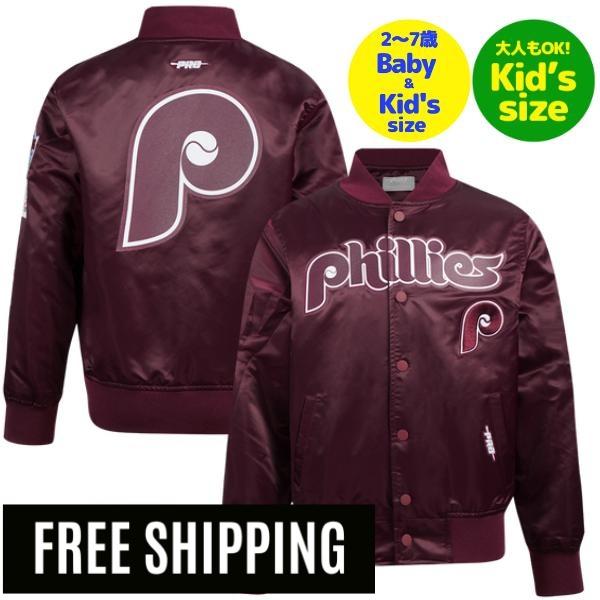乐天商城 - 【送料無料】【正規品】 MLB メジャーリーグ 子供用アウター キッズ用ジャケット スタジャン ジャンパー ユース プロスタンダード Pro Standard フィラデルフィア・フィリーズ PHILADELPHIA PHILLIES CLASSIC BOYS SATIN JACKET