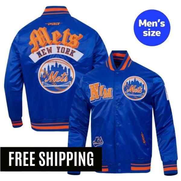 Rakuten - 【送料無料】 MLB 正規品 メジャーリーグアイテム メンズ アウター スタジャン ジャケット ジャンパー プロスタンダード Pro Standard 千賀滉大 ニューヨーク・メッツ NEW YORK METS BEST OF MEN'S RIB SATIN JACKET