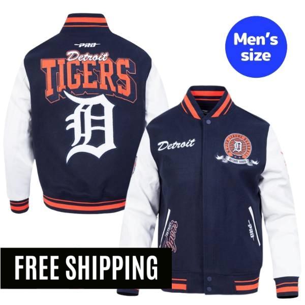 Rakuten - 【送料無料】 MLB 正規品 メジャーリーグアイテム メンズ アウター スタジャン ジャケット ジャンパー プロスタンダード Pro Standard デトロイト・タイガース DETROIT TIGERS TEAM BADGE MEN'S RIB WOOL VARSITY JACKET