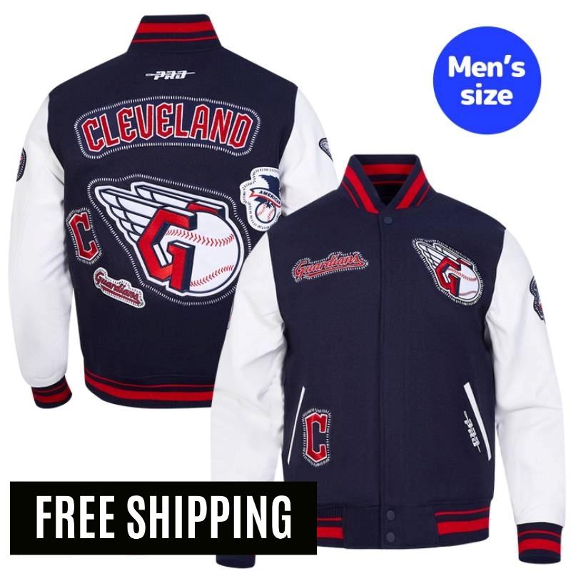 Rakuten - 【送料無料】 MLB 正規品 メンズ アウター スタジャン ジャケット クリーブランド・ガーディアンズ CLEVELAND GUARDIANS DIY PICK STITCH MEN'S RIB WOOL VARSITY JACKET プロスタンダード Pro Standard