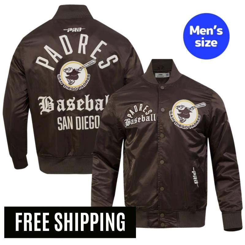 Rakuten - 【送料無料】 MLB 正規品 メンズ アウター スタジャン サテンジャケット ナイロンジャンパー サンディエゴ・パドレス ダルビッシュ有 SAN DIEGO PADRES MODERN ORIGINALS MEN'S SATIN JACKET プロスタンダード Pro Standard