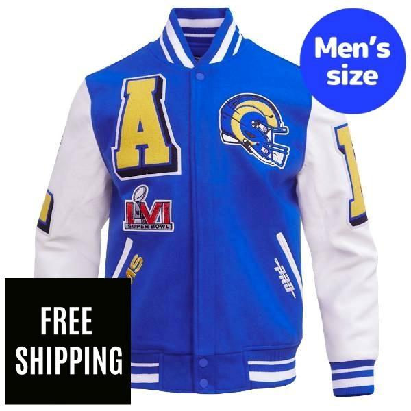 Rakuten - 【送料無料】 Pro Standard プロスタンダード NFL アメフト メンズ アウター バーシティジャケット スタジャン ジャンパー ロサンゼルス・ラムズ LOS ANGELES RAMS MASHUP RIB WOOL VARSITY JACKET